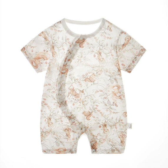 婴儿短袖连体衣夏季薄款纯棉哈衣新生儿衣服空调睡衣男女宝宝夏装