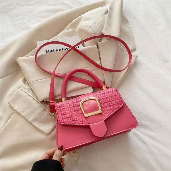 唯美质感复古时尚手提包包女2025新款简约单肩斜挎包锁扣小方包